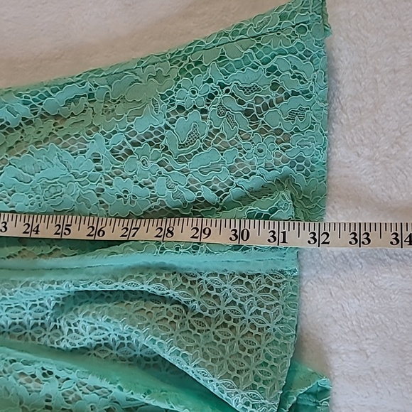 BCBG Maxazria soft green lace fully lined dress - Picture 9 of 12